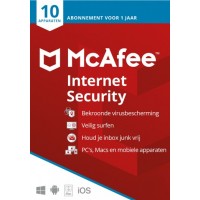 McAfee Internet Security 10 apparaten 1 jaar Windows - Mac - Android - iOS
