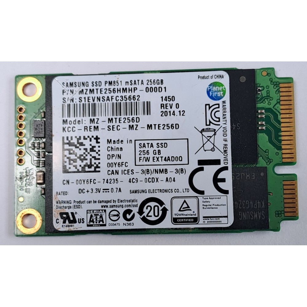 Samsung SSD PM851 mSATA 256GB MZ-MTE256D