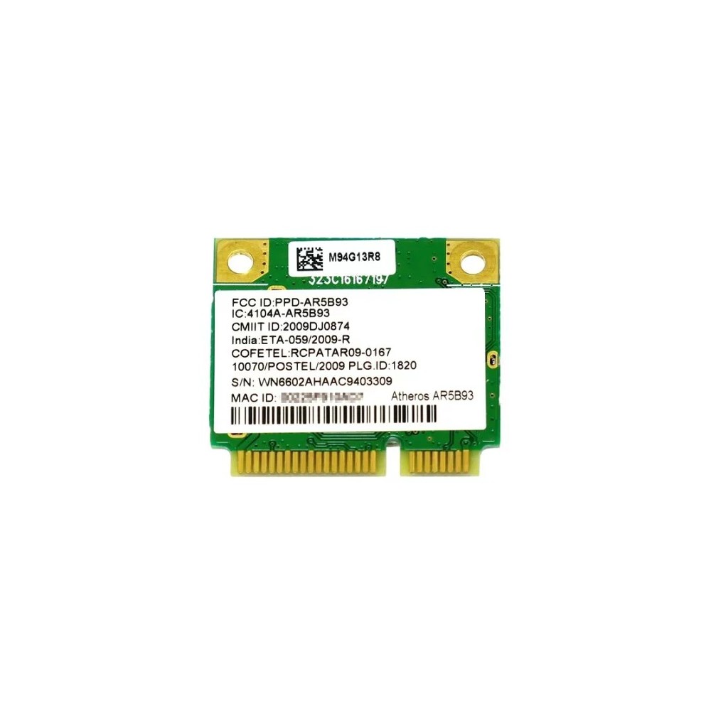 Atheros AR5B93 WiFi kaart 802.11 b/g/n