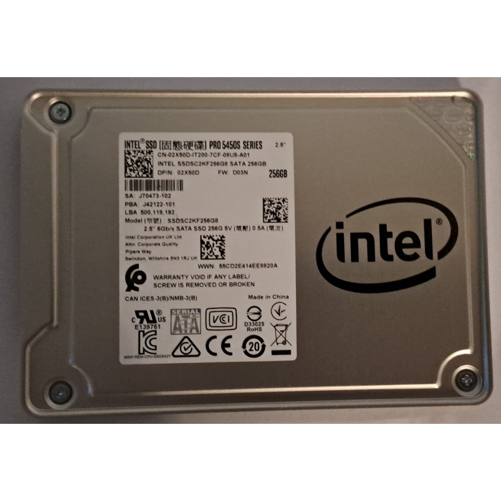 Intel SSDSC2KF256G8 256GB SATA SSD