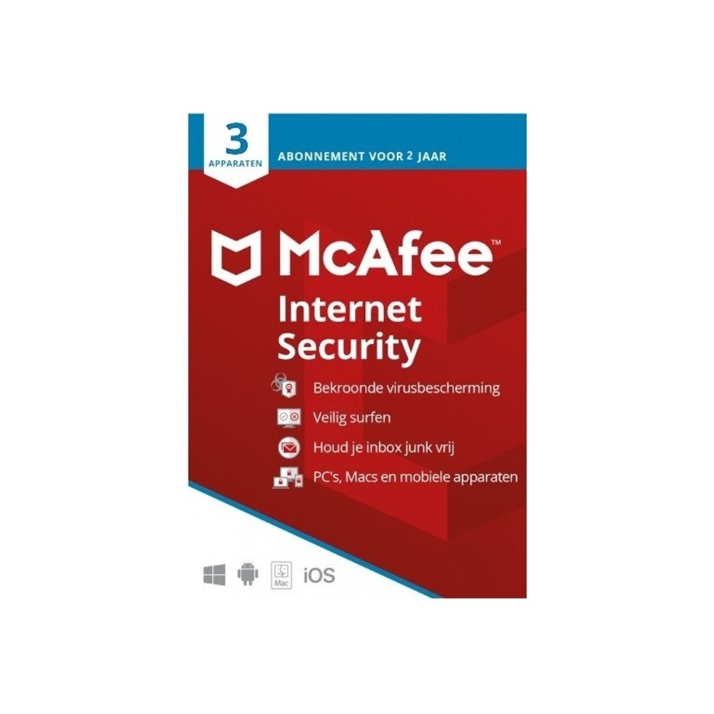 McAfee Internet Security  3 apparaten 2 jaar Windows - Mac - Android - iOS