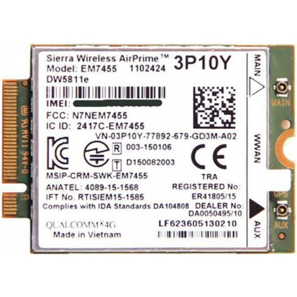 Dell LTE 4g Wwan-kaart adapter EM7455 DW5811e