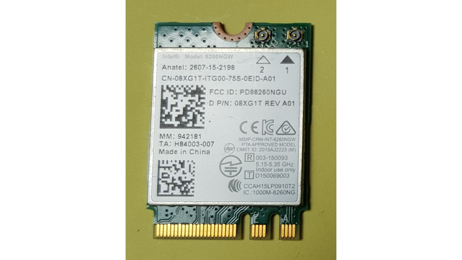 Intel N 8260 wireless Dual Band adapter