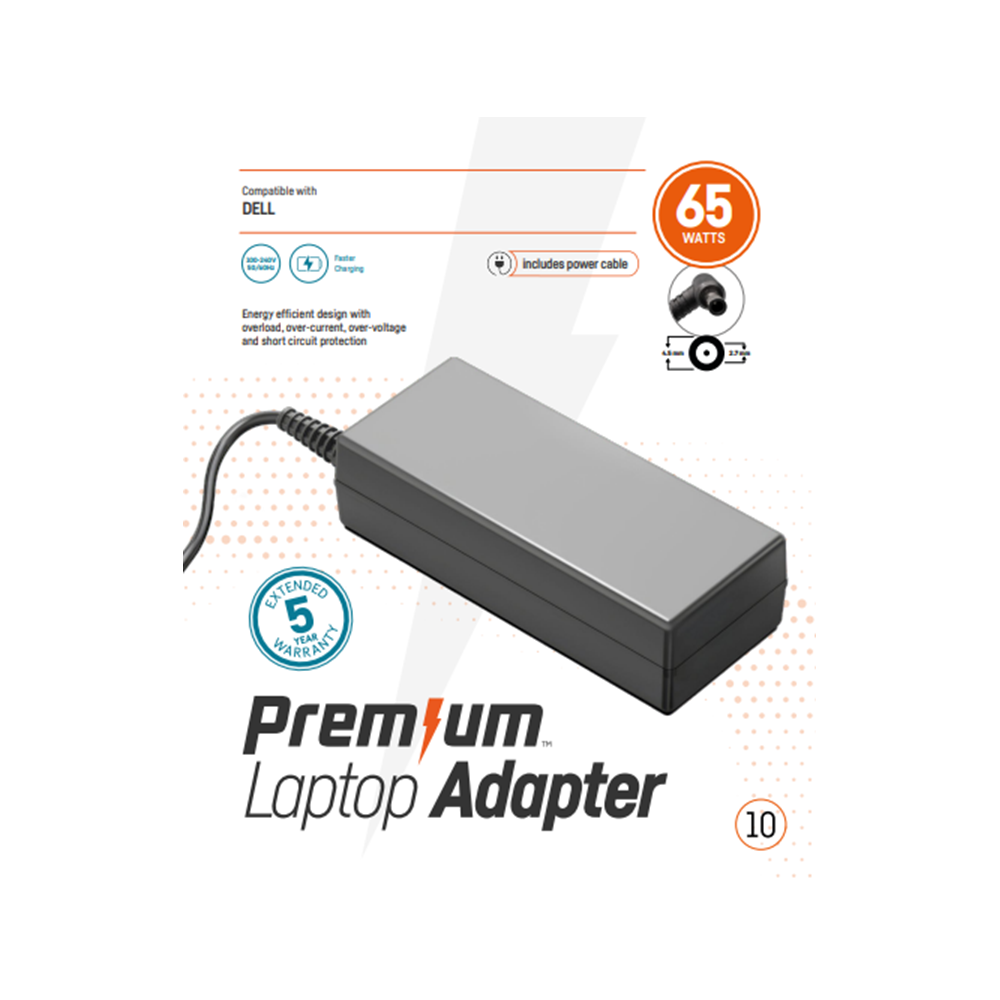 65 Watt Dell premium retail adapter 4,5 mm x 3,0 mm met 5 jaar garantie