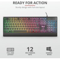 Trust Ziva Gaming Toetsenbord zwart QWERTY verlicht
