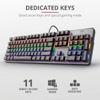 Trust GXT 865 Asta Gaming Toetsenbord Mechanisch Verlicht Zwart Metallic QWERTZ DE
