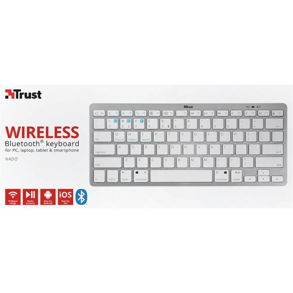 Trust NADO Draadloos Bluethooth Toetsenbord QWERTZ DE