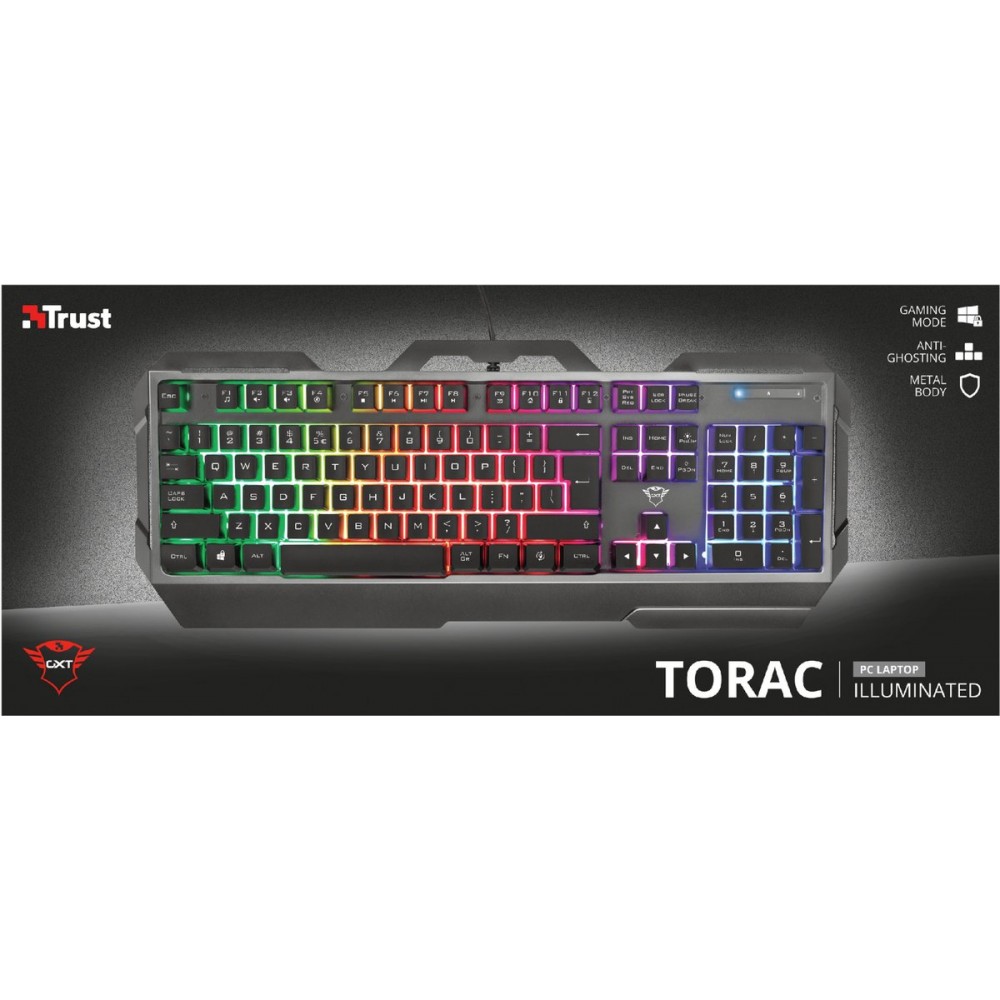 Trust GXT 856 Torac Gaming Toetsenbord zwart AZERTY BE verlicht