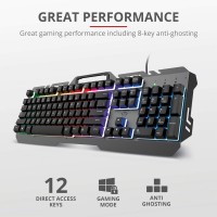 Trust GXT 853 ESCA metalen Gaming Toetsenbord Verlicht QWERTZ HU