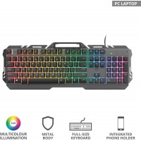 Trust GXT 853 ESCA metalen Gaming Toetsenbord Verlicht QWERTZ HU
