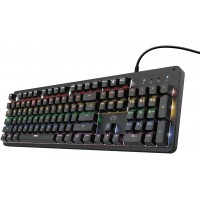 Trust GXT 863 MAZZ Gaming Toetsenbord Mechanisch AZERTY FR Verlicht Zwart Metallic