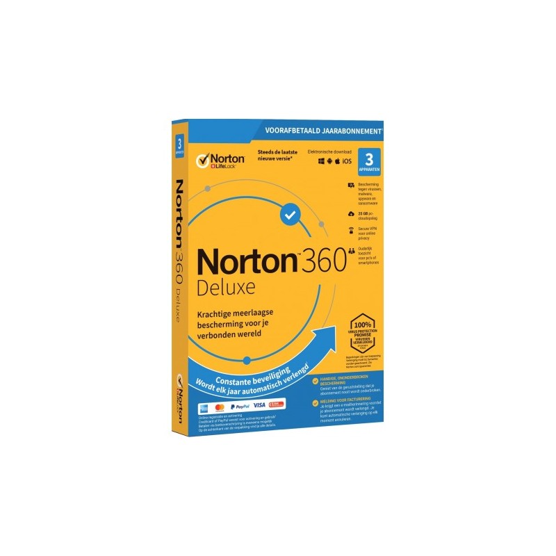 Norton 360 Deluxe 3 apparaten 1 jaar